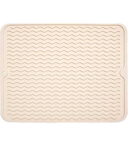 Tapis D'égouttage Silicone étroit Pour évier - 45x8 Cm Ou 33x8 Cm - Antidérapant, Léger, Protège Le Plan De Travail - Blanc - 2