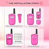 Retevis RA618 Kids Walkie Talkies Pink 8 Channels VOX LED Flashlight 1 Pair view 6