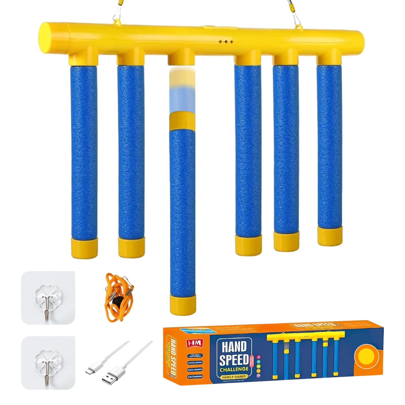 Catching Sticks Games, Reflective Drop Stick Challenge Family Game, Adjustable 3 Speed Reflex Challenge Reaction Game, Hand Speed Challenge Games - for Family All Ages, Gift for Christmas Birthday