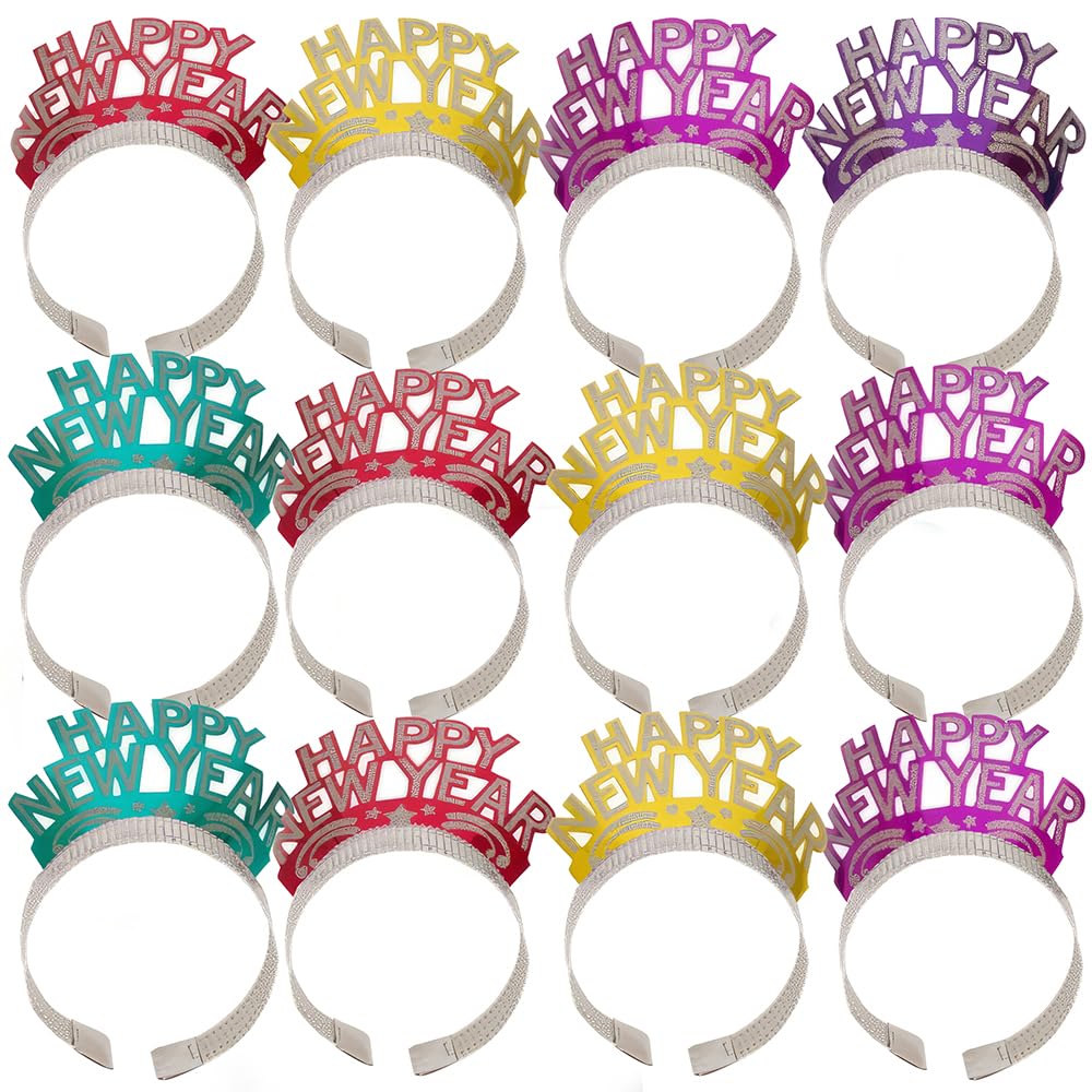 Unique Party 15410 - Glitter New Years Eve Tiara Party Hats, Pack of 12