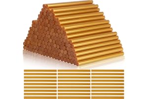 FSWCCk 200 Pack 0.43 x 4 Inches Mini Hot Glue Gun Sticks, Compatible with Most Glue Guns, Multipurpose for Art, Craft, DIY and Most Gluing Projects (Golden)