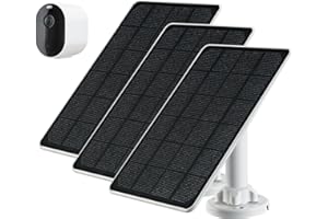 GENDOING 3pc Arlo Solar Panel Charger Compatible with Arlo Essential Spotlight/XL Spotlight Camera, 9.4ft Waterproof Charging Cable, 360°Adjustable Mount with Mico USB Cable, 7.5 * 6.4", 5W 5V