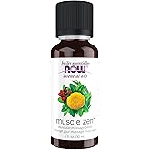 NOW Foods Essential Oils, Muscle Zen™ Essential Oil Blend for Sports Massage, Steam Distilled, 1-Ounce
