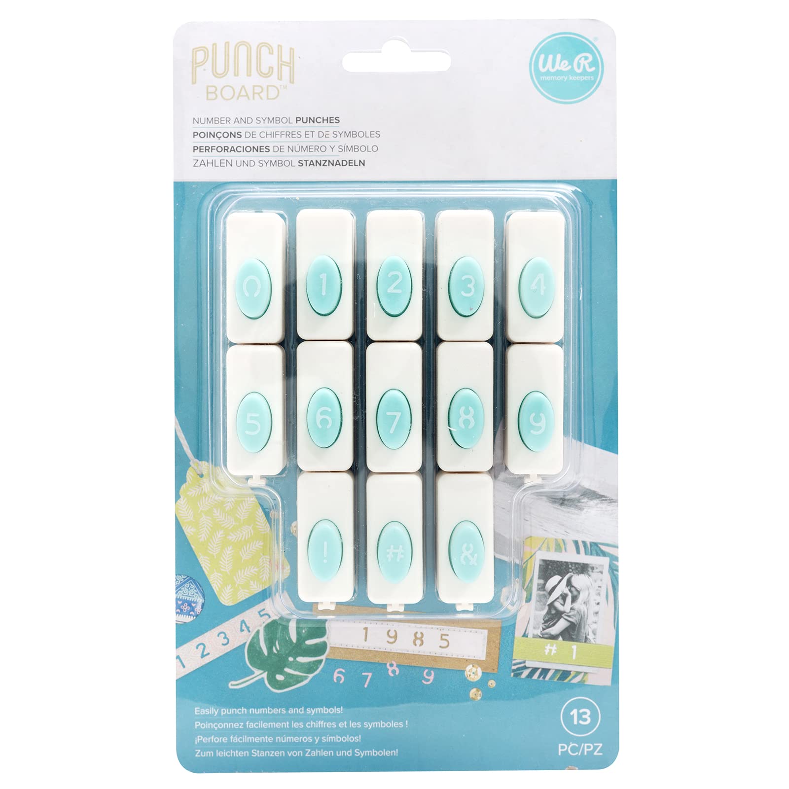 We R Memory Keepers 660516 Word Punch Board Numbers and Symbols Set for Cardmaking and Other Paper Crafts, White, 3, 5 cm — image 1