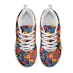 Wanyint Tropical Flower Print Women Tennis Sneakers