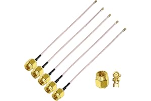 TUOLNK SMA to IPX SMA Male to UFL/U.FL/MHF1 Coaxial Cable IPX to SMA Male Plug WiFi Antenna Pigtail Extension Cable RG178 5pcs 6inch(15cm)