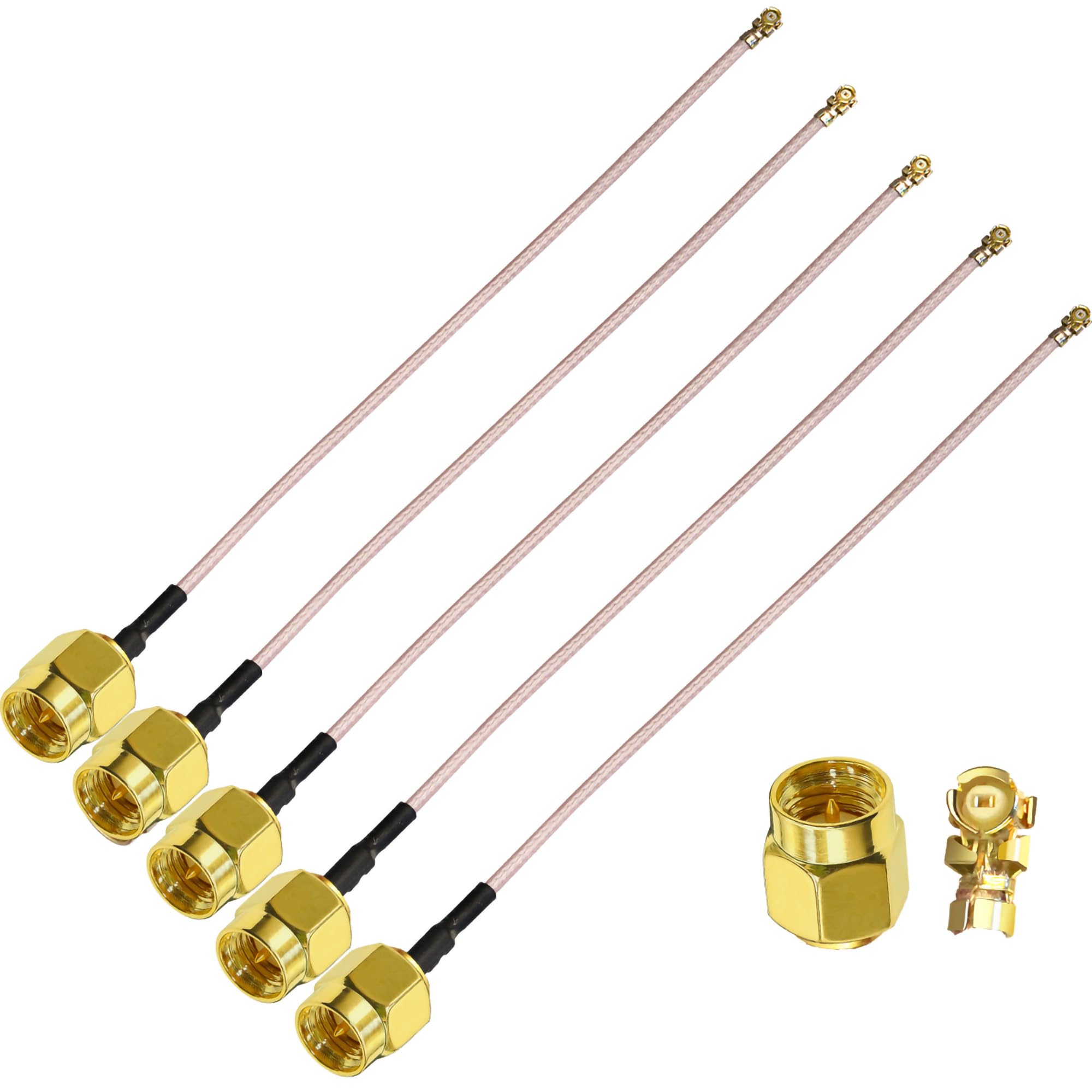 TUOLNK SMA to IPX Coax Cable RG178 U.FL to SMA Plug WiFi Antenna Extension Cables 5pcs 6inch(15cm) for Network Cards PCI Module