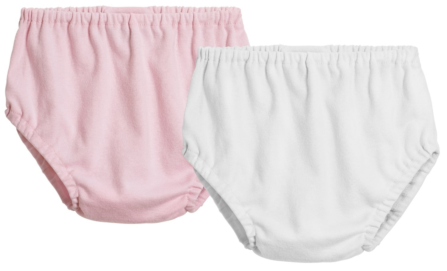 City Threads Baby Girls Boys Diaper Covers Bloomers Cotton Soft Comfortable Durable Made in USA 2-Pack, Pink & White, 2T