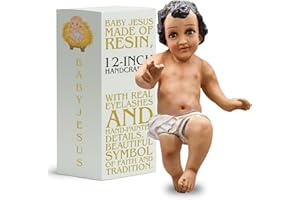 NUESTRA FE Baby Jesus figure nativity HandMade in Mexico - Niño dios for nacimiento de jesus para navidad - Christmas Baby Jesus for nativity scene - baby jesus doll - manger ornament not included - little jesus