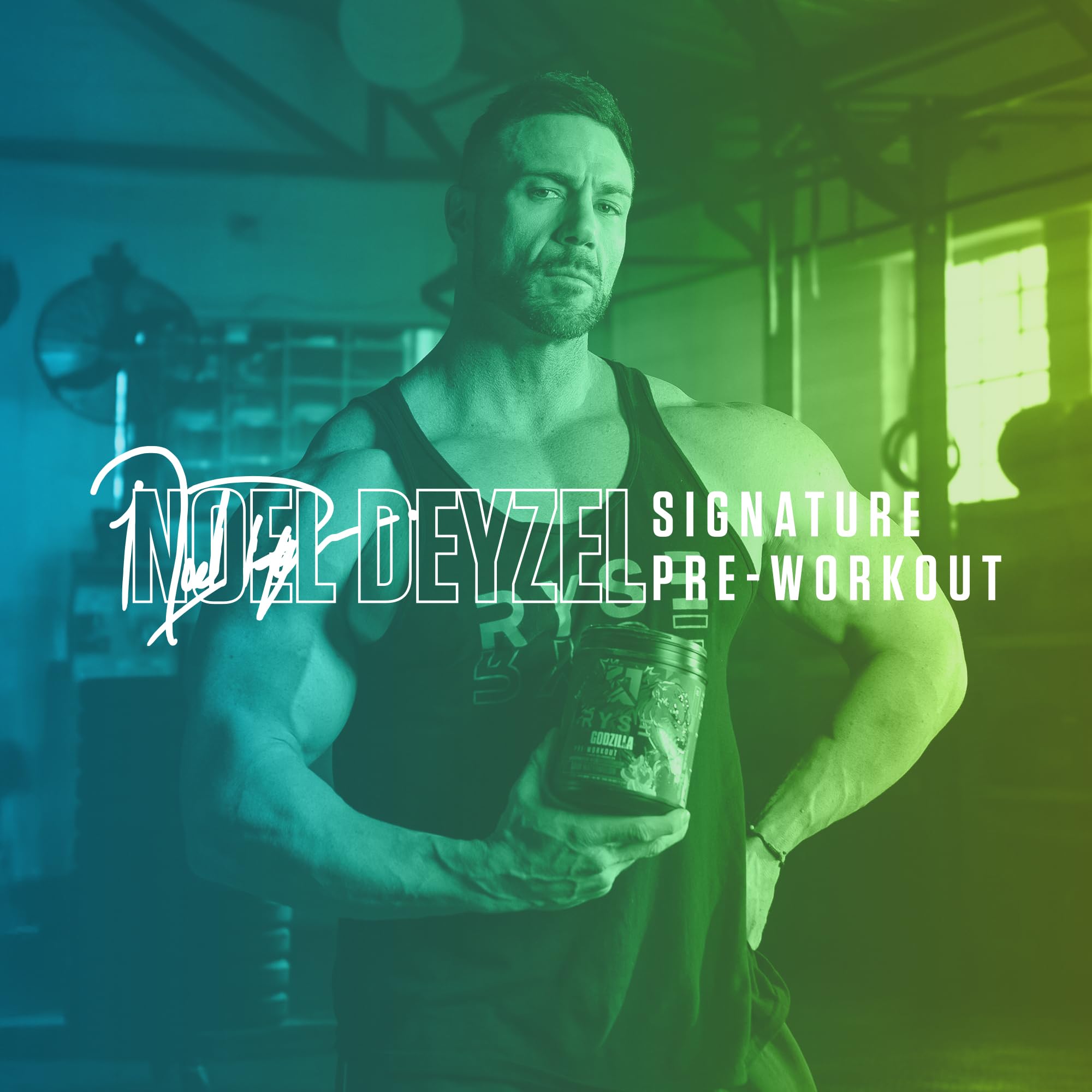 RYSE Godzilla X Noel Deyzel Pre Workout Powder - Monsterberry Lime - 400mg Caffeine, High Stim Pre-Workout for Men & Women with Citrulline & Beta Alanine - Energy, Pump & Focus - 20/40 Servings