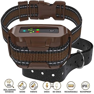 Q7 Pro - Professional Bark Collar Rechargeable, New Microprocessor Smart Detection Module with Three Anti-Barking Modes: Beep/Vibration/Shock for Small, Medium, Large Dogs All Breeds - IPx7 Waterproof