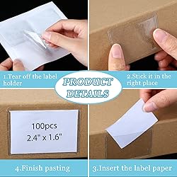 Jeyiour 100 Pcs Label Holders Adhesive Nameplate