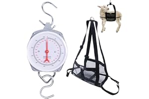 Yogayet Mechanical Hanging Scales 550lb, Calf Sling and Hanging Weight Scale 2 in 1 Kit, Weighing Sling for Calves Lambs Goats Newborn Livestock Dogs, High Accuracy Spring Dial Weight Scale