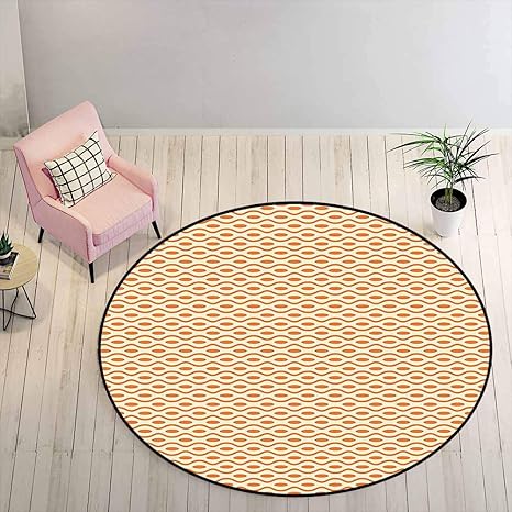 Alfombra de exterior redonda de 1,8 m – geométrica cómoda alfombra