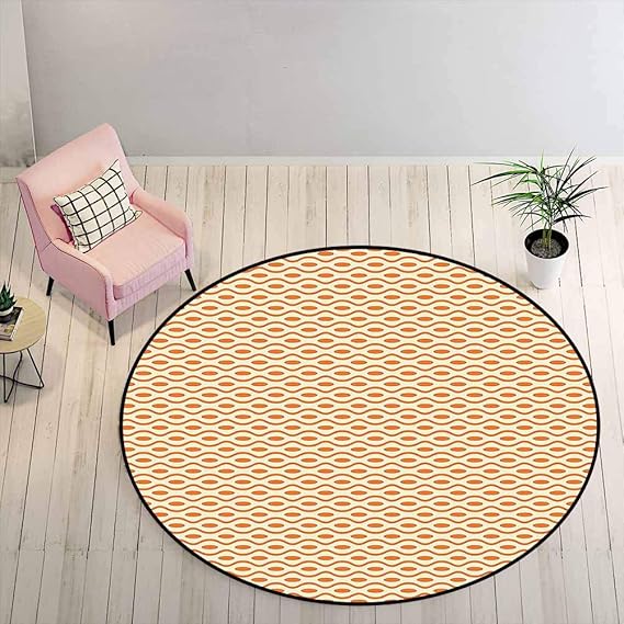 Alfombra de exterior redonda de 1,8 m – geométrica cómoda alfombra