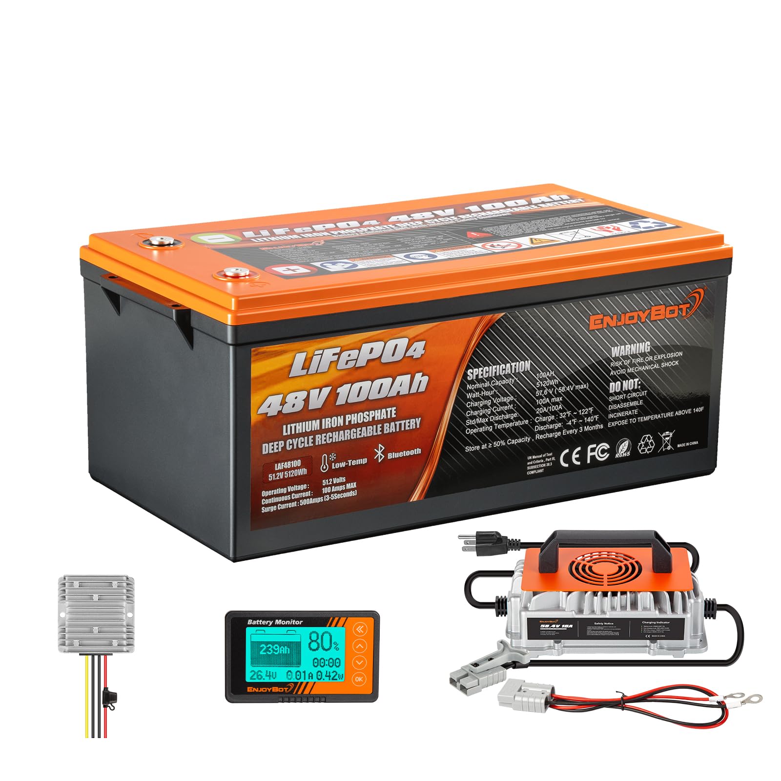 Mua Enjoybot 48V 100Ah LiFePO4 Lithium Golf Cart Battery Conversion Kit ...