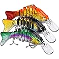 3PCS Fishing Lures for Bass, Freshwater Saltwater Bass Fishing Lures, Lifelike Artificial Multi Jointed Swimbaits Lures Slow 