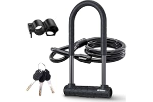 Alshaay Bike U Locks Heavy Duty Anti Theft, 20mm U Lock Bike Super Strong 12 Ton Shear Electric Scooter Locks Anti-Theft 4ft 
