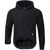 Yundobop Men's Heavy Pullover Hoodies Sherpa Fleece Lined Thick Winter Warm Hooded Sweatshirt with Kangaroo Pocket