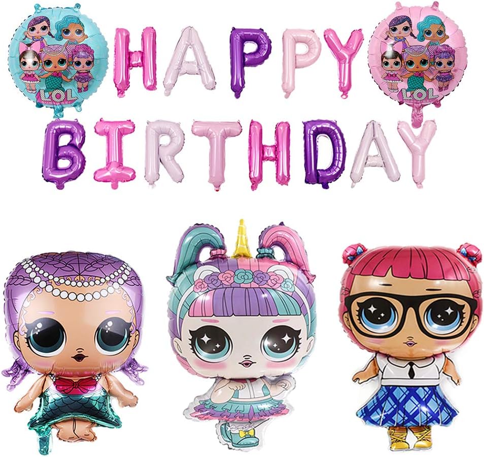 7PCS LOL Party's Helium Balloons for Children Birthday Doll Balloons Decorations For Children's Party Supplies