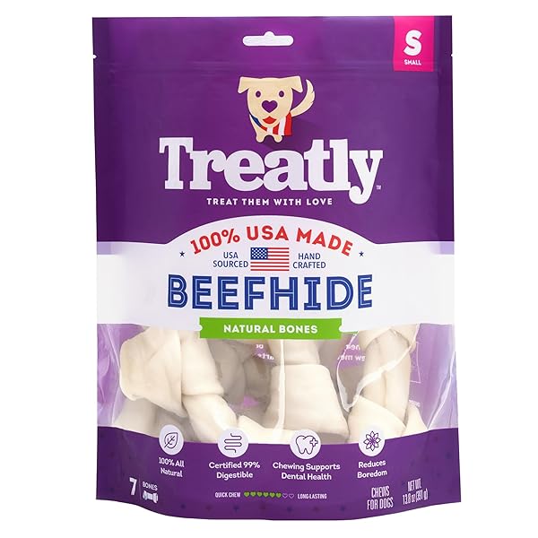 TREATLY USA BEEFHIDE BONES 5-6″ DOG CHEW TREATS...
