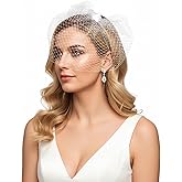 Eiaork Veil Fascinator Hat for Women Fascinators Hair Clip with Removable Veil Tea Party Hat Bridal Wedding
