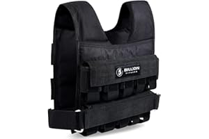 5BILLION FITNESS Adjustable Weighted Vest 0-44lbs,5BILLION Weight Vest with Solid Bar Weights,Body Weight Vest for Men Women,Strength Training Workout Vest for Running Pushups Squats,Pockets On the Back and Front