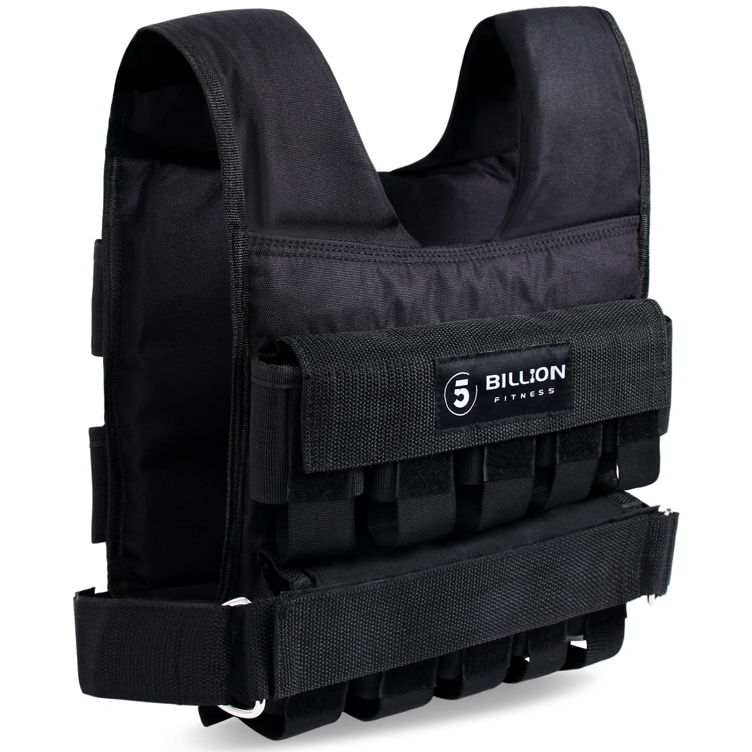 Photo 1 of Adjustable Weighted Vest 0-44lbs,5BILLION Weight Vest with Solid Bar Weights,Body Weight Vest for Men Women,Strength Training Workout Vest for Running Pushups Squats,Pockets On the Back and Front