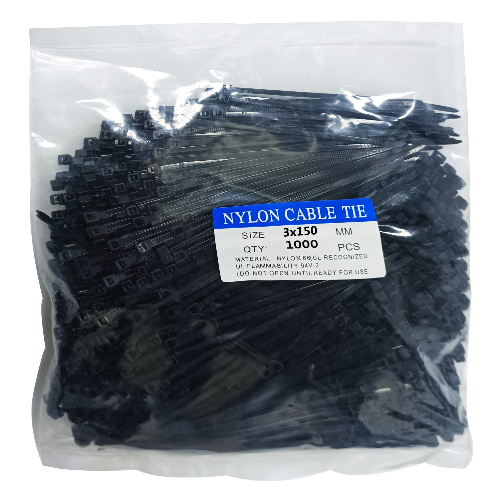 Photo 1 of 1000 pcs 6 inch Cable Zip Ties Heavy Duty, Premium Plastic Wire Ties with 18 LBS Tensile Strength, UV Resistant Cable Ties, Self-Locking Black Nylon Tie Straps
