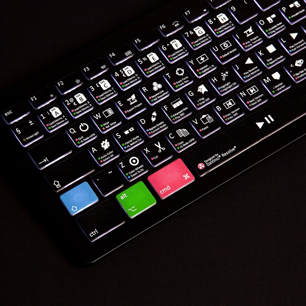 DaVinci Resolve Backlit Keyboard Video Editing Keyboard Mac
