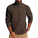 PJ PAUL JONES Mens Turtleneck Sweaters Long Sleeve Mock Neck Knit Sweaters Ribbed Slim Pullover Sweater