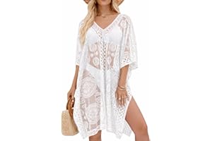 Sexy Elegant Lace Beach Cover Up for Women, Bathing Suit Cover Up, V-Neck Swimsuit Coverup for Poolside, Seaside and Party