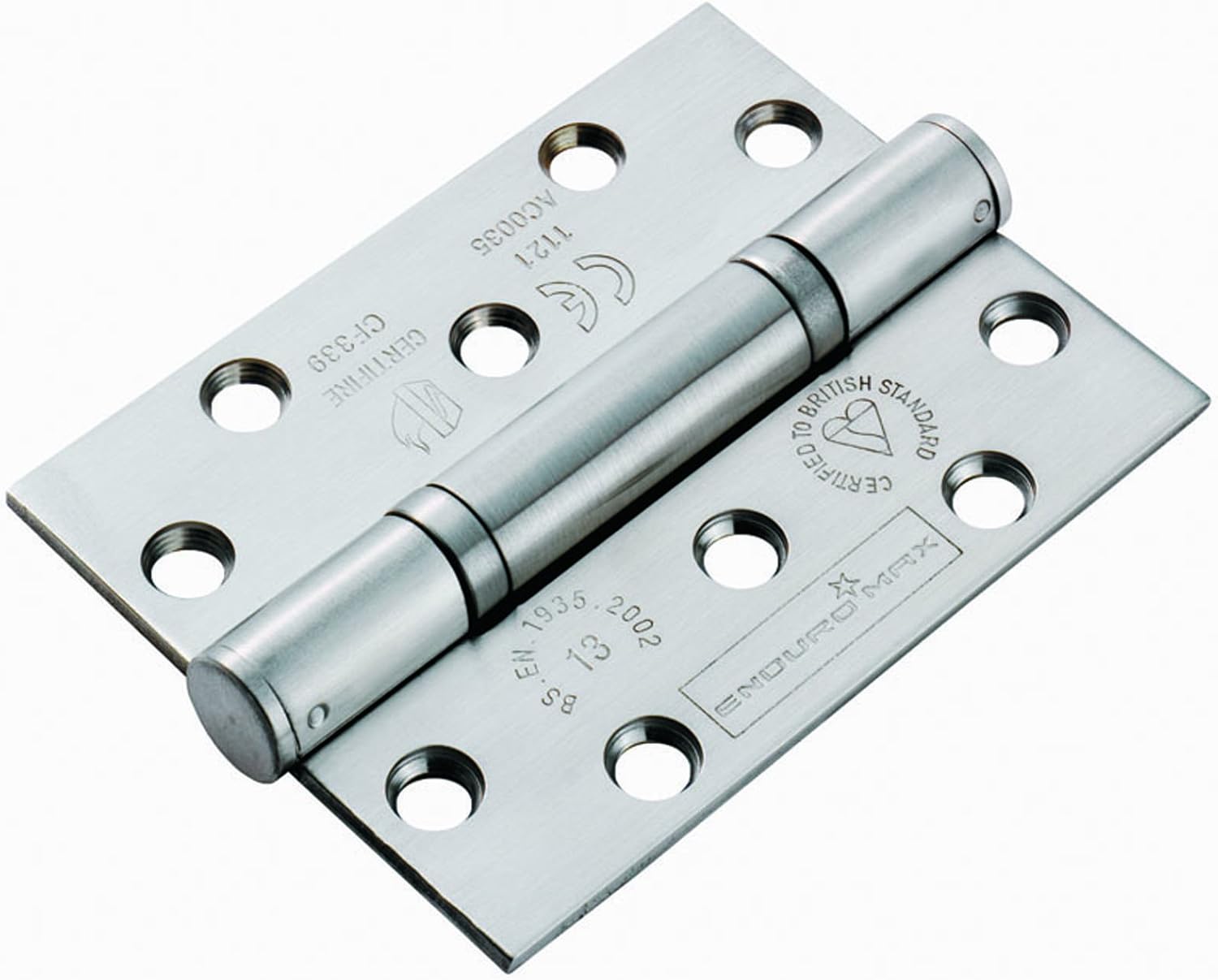 100 X 76 X 3MM Non Removable PIN Thrust Bearing Hinge Grade 13 C/W Screws (Pair), Silver