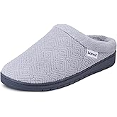 isotoner womens Indoor/Outdoor Slip-on Diamond Microterry Gemma Clog Slippers With Memory Foam Comfort