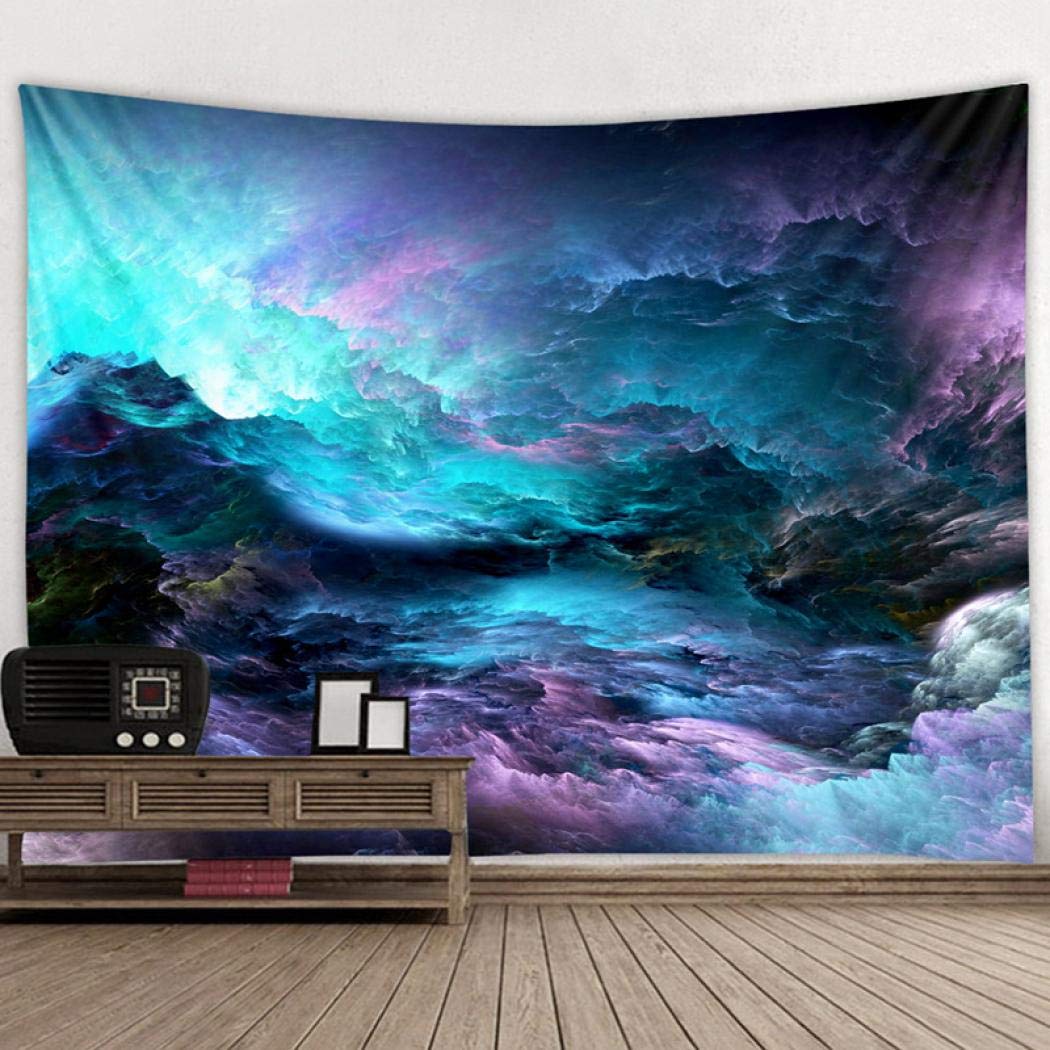 TANGT Tapestry Starry Decor Tapestry, Tapestry Starry Sky Lake Tapestry Cosmos Star Space Universe Tapestry Wall Hanging for Bedroom Living Room Dorm.Navy Blue (B,200x180cm)