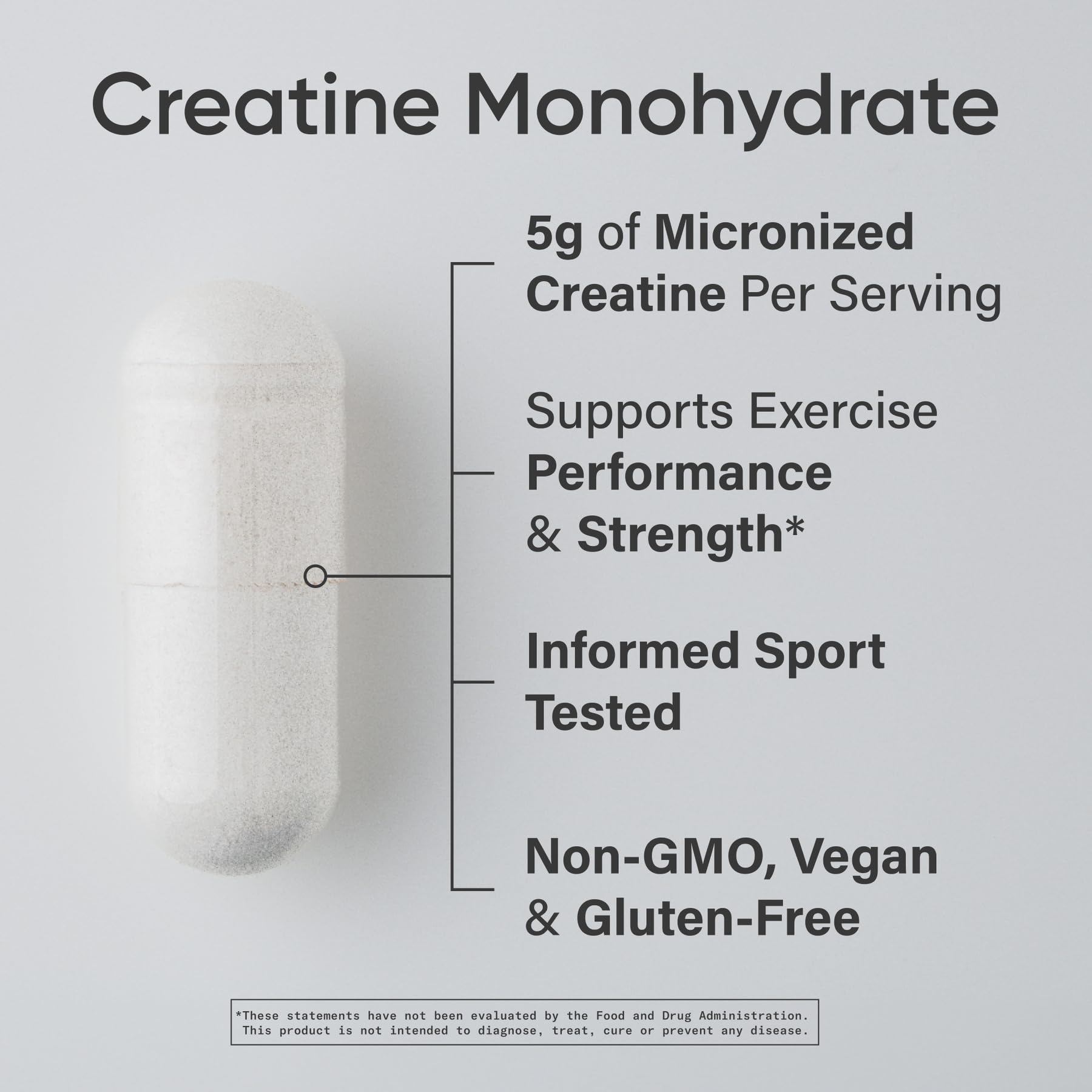 Sports Research® Creatine Monohydrate Capsules - Supports Workout Recovery, Lean Muscle gain, Performance and Strength* - Non-GMO, Vegan Certified - 5g per Servings - 30 Servings