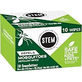 Stem Repels Mosquitoes: Mosquito Repellent Wipes with Botanical Extracts; 10 Wipes (Pack of 1)