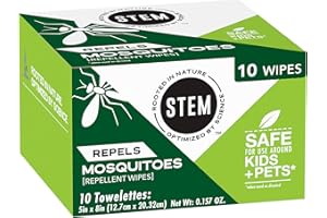 Stem Repels Mosquitoes: Mosquito Repellent Wipes With Botanical Extracts; 10 Wipes (Pack Of 1)