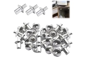 RIYUNE Aluminum Core Rivets with Round Head(50/100/200 Pcs)2024New Drive Rivets,Knock Type Expansion Aluminum Rivets,Half Round Head Aluminum Core Rivets (100PCS)