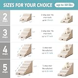 COZY KISS Dog Stairs 2 Step Beige Curved Ramp for Small Dogs view 2