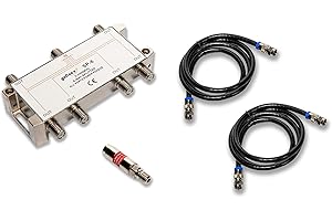 goCoax MoCA Installation kit, one 5-2400MHz MoCA Compatible Splitter, one 5-1002MHz POE Filter, Two RG6 3 ft coaxial Cables. (Kit_2)