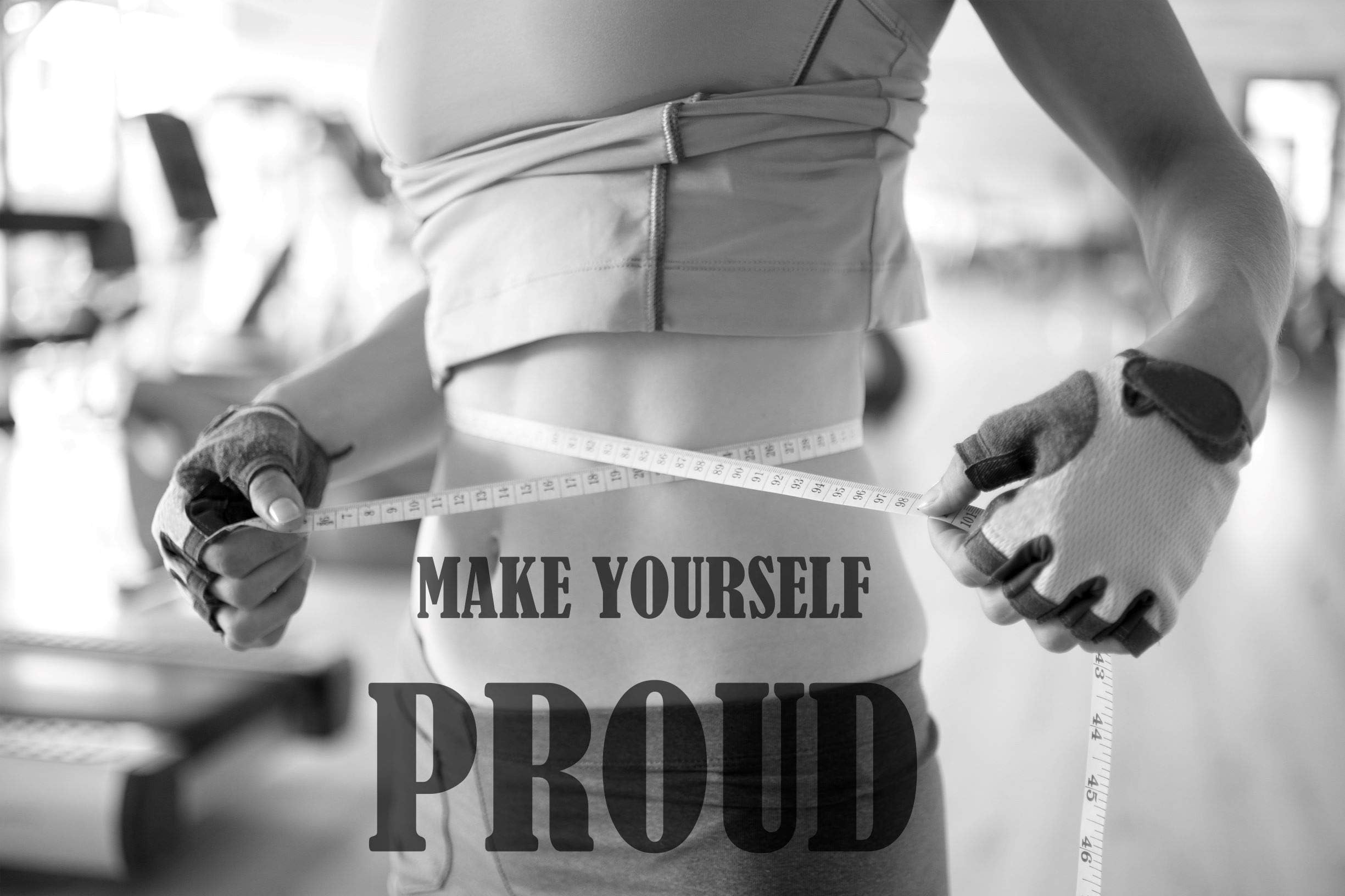 EzPosterPrints - Bodybuilding Men Girl Fitness Workout Quotes Motivational Inspirational Muscle Gym Posters - Wall Art Print for Home Office Gym - MOTIVATION-QUOTE-12-36X24 inches