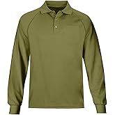 MOHEEN Men's Pique Polo Shirts Dry Fit Long Sleeve Golf Shirt M-6XL
