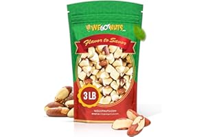 We Got Nuts, Roasted Salted Brazil Nuts, Whole, Shelled, 3 Lbs., Packed Fresh in a Resealable Bag, Gluten Free, Protein Rich, Vegan Friendly, Healthy Snack, With No Preservatives
