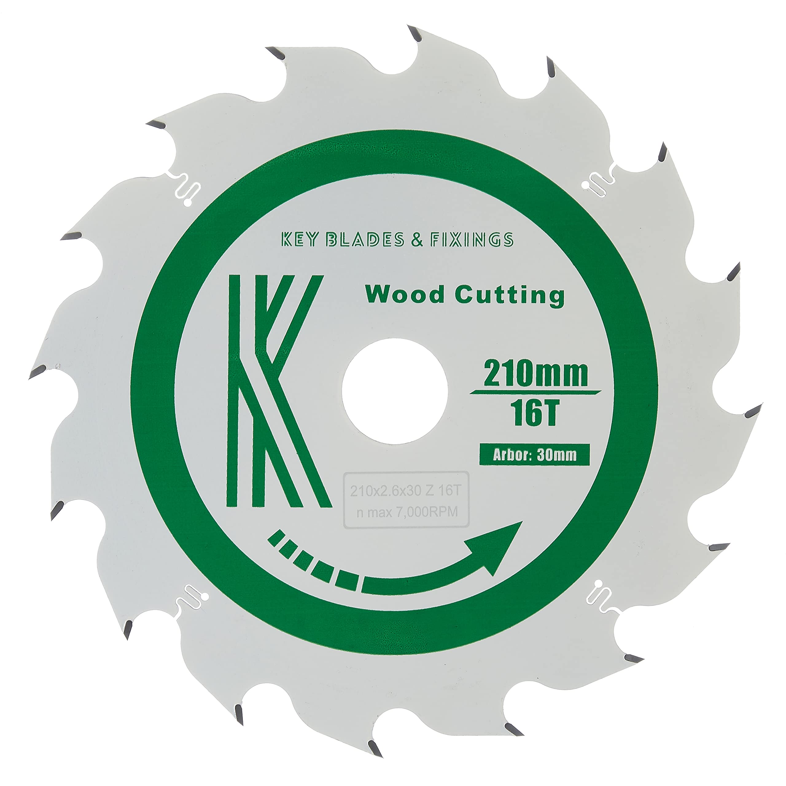 2401 - Key Blades and Fixings 210mm x 30mm x 2.4mm 16 Tooth Track/Circular Saw Blade Cougar 210 Ts75 16T Blade rip