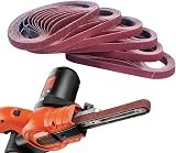 STEBRUAM 13x457mm Sanding Belts 60pc Mix Grit 40-400 for Belt Sander Black view 5