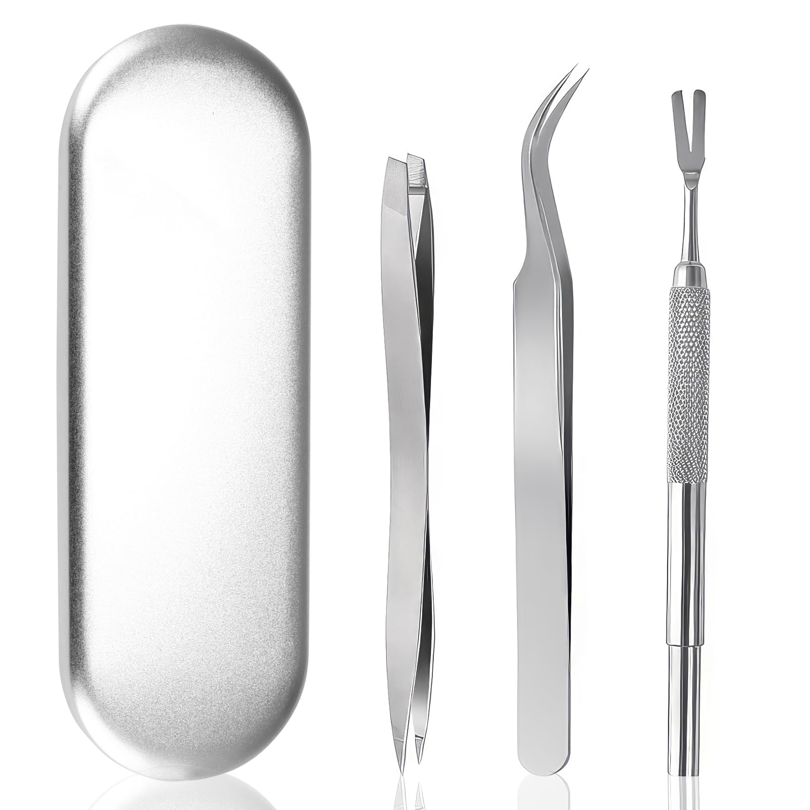 EASONGEE 3pcs Stainless Steel Tick Remover Tool Set, Tick Removal Tool, Professional Tick Remover, Tick Hook Kit Including Removal Tweezers + Tick Shovel for Pet Dogs, Cats, Animals, Humans