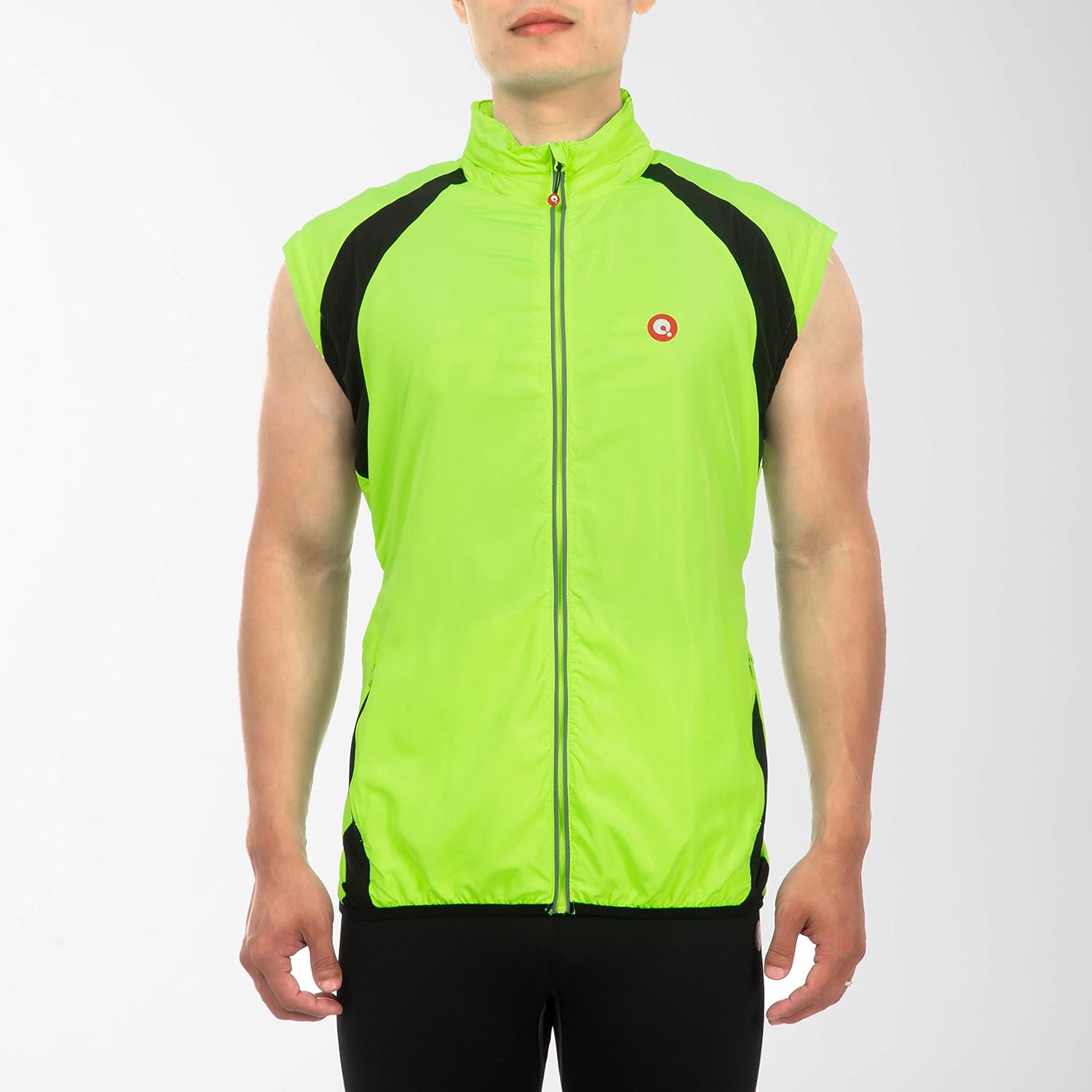 qualidyne Men's Cycling Running Jacket Windproof Vest Bike Jacket Water-Resistant Coat with Detachable Sleeves : Clothing