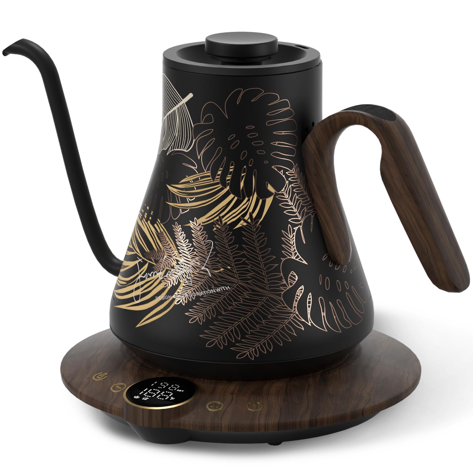 Photo 1 of Cocinare Barista Collection Rainforest Gooseneck Electric Kettle, ±1? Precise Temperature Control for Pour-Over Coffee & Tea, Quick Heating 1500W, Stainless Steel Interior, 0.9L