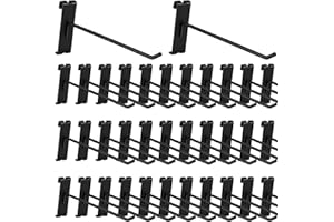 Waltool 20Pcs Gridwall Hooks, Metal Grid Panel Hanging Peg Hooks, Grid Wall Accessory for Clothes Storage, Home Organization,